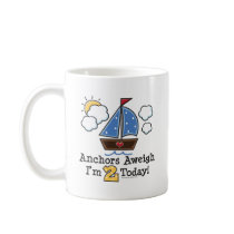 Anchors Aweigh Sailboat 2nd Birthday Mug