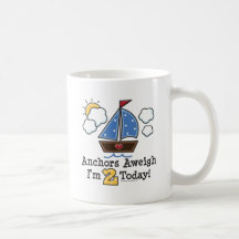 Anchors Aweigh Sailboat 2nd Birthday Mug