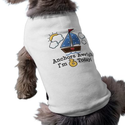 Anchors Aweigh Sailboat 6th Birthday Dog Tank Top by BirthdayTeesGifts