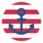 Anchors Aweigh Round Stickers