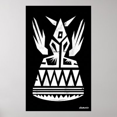Ancient Abstract Symbol with Wings by akamundo