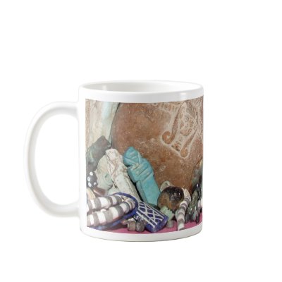 Ancient Egyptian Amulets and Beads Mug.  Hathor by Dianekmt
