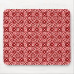 Ancient Egyptian Flowers - Ruby Red on Pink Mouse Pads