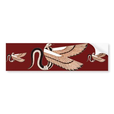 Ancient Egyptian Winged Serpent Symbol Bumper Stickers by MidnightDreamer