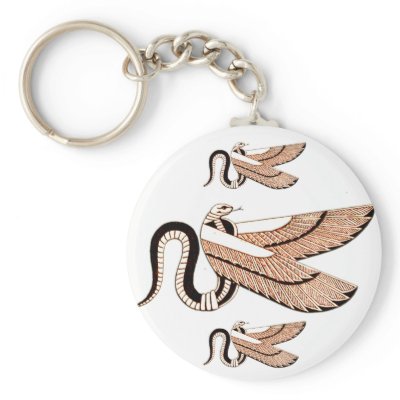 Ancient Egyptian Winged Serpent Symbol Keychain by MidnightDreamer