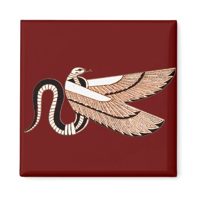Ancient Egyptian Winged Serpent Symbol Magnets by MidnightDreamer