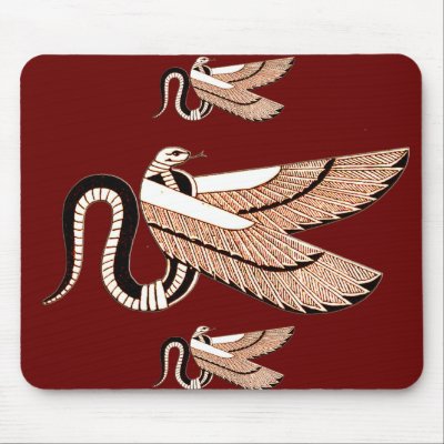 Ancient Egyptian Winged Serpent Symbol Mousepads by MidnightDreamer