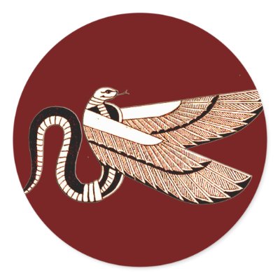 Ancient Egyptian Winged Serpent Symbol Stickers by MidnightDreamer