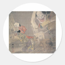 Ancient "Japanese Demons" Painting Sticker