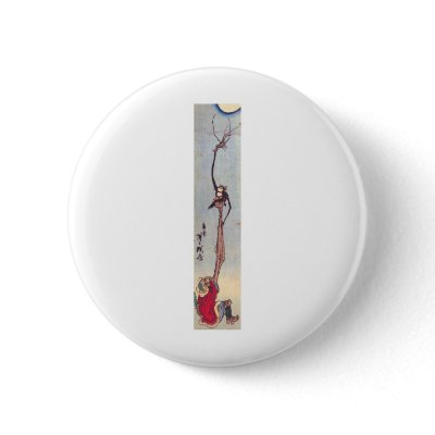 Ancient Japanese Painting Pinback Buttons by DDMcollections