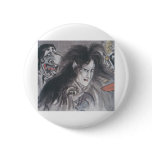 Ancient Japanese Painting of Demons and Ghosts Buttons