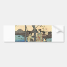 Ancient Japanese Women under Cherry Blossoms Bumper Sticker