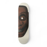 Ancient lacquered wooden theatre mask skateboards