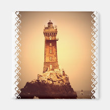 Ancient Lighthouse Square Magnet