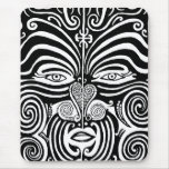 Ancient Maori Moko tribal tattoo design. Mouse Pad