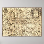 Ancient Map of Central America posters