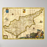 Ancient Map of Cyprus posters