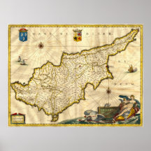 Ancient Map of Cyprus Print