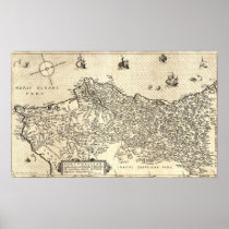 Ancient Map of Portugal Print