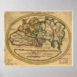 Ancient Map of the World - unknown date Poster