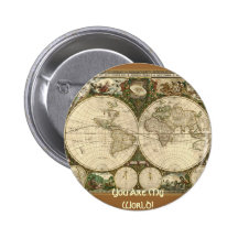 Ancient Map Series Pinback Button
