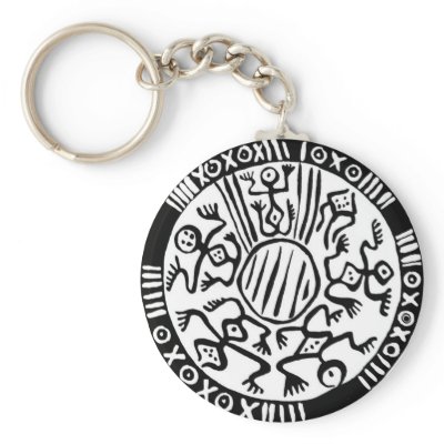 Ancient Mexican Design Keychain by dchaddad