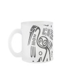 Ancient Mexican Motif Frosted Glass Mug