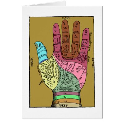 Ancient Palm Reading Chart Greeting Card by spacedust