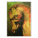 ancient persian horse head greeting card