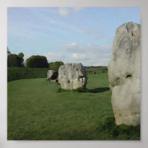 Ancient Stone Circle. Avebury, Wiltshire, England. Poster