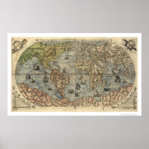 Ancient World Forlani Map By Paolo Forlani 1565 Poster