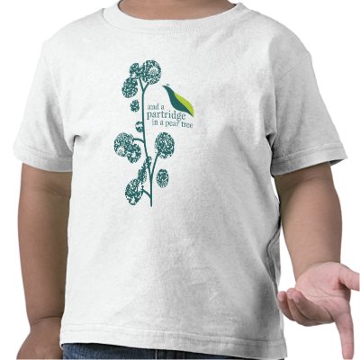 And A Partridge In A Pear Tree-Teal Toddler Tee by minkideluxe