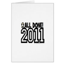 and done 2011 grad penguin 2 greeting cards