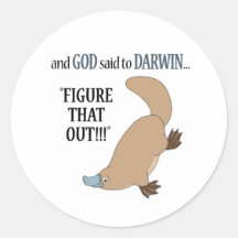 And God said to Darwin.... Sticker