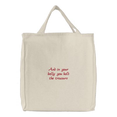 And in your belly you hold the treasure embroidered bag by besophotography