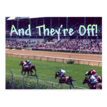 And They're Off! Post Card