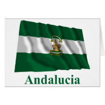 Andalucía waving flag with name card