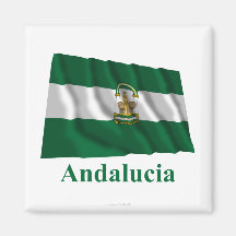 Andalucía waving flag with name magnets