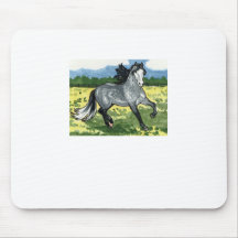 Andalusian Dapple Grey Horse Art Mouse Pads