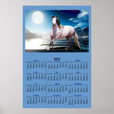 ANDALUSIAN MOONLIGHT RUN 2012 Calendar Poster by manewind