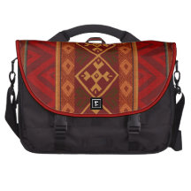 Andean Inspired Rust Red Pattern Laptop Bag
