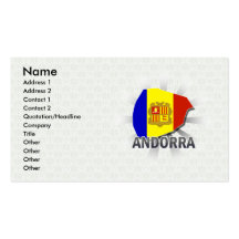 Andorra Flag Map 2.0 Business Card Template