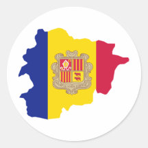 Andorra map AD Round Sticker