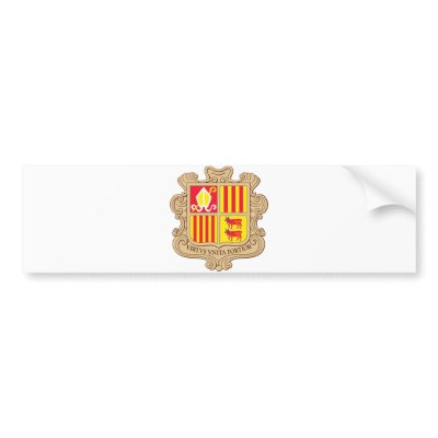 Andorra Official Coat Of Arms Heraldry Symbol Bumper Stickers
