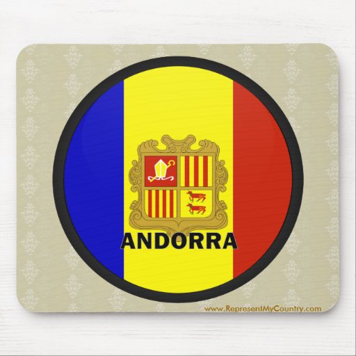 Andorra Roundel quality Flag Mouse Pads