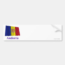 Andorra Waving Flag with Name Bumper Sticker