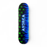 Andrea blue fire Skatersollie skateboard.