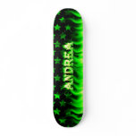 Andrea green fire Skatersollie skateboard.