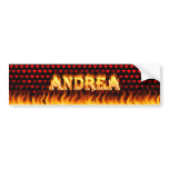 Andrea real fire and flames bumper sticker design bumper stickers