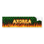 Andrea real fire and flames bumper sticker design